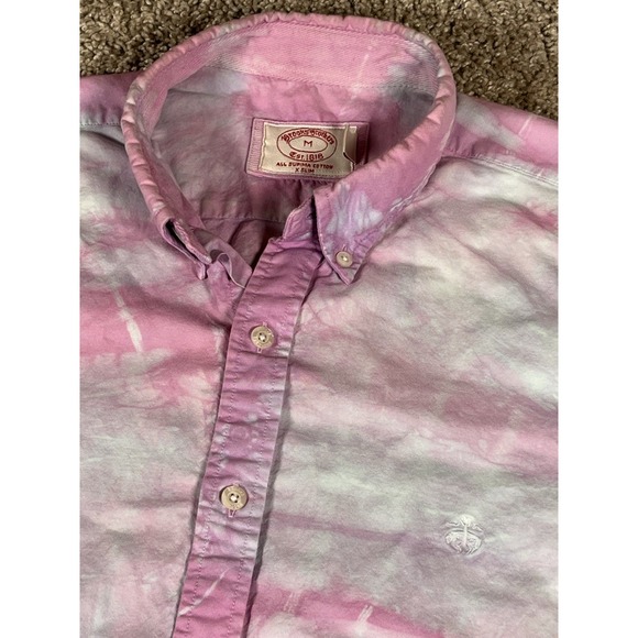 VTG Brooks Brothers Polo Mens Medium Multicolor Tie Dye‎ Supima Cotton Rare